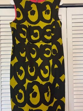 Marimekko Black Olive Patterned Sheath Dress